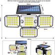 Solar Light Outdoor Motion Sensor Flood Light LED Wall Waterproof Adjustable Heads