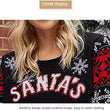 Women Novelty Santa Claus Round Neck Knit Sweater  Pullover