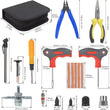 YADPUNG 65pcs Tyre Repair kit, Car Tyre Puncture Repair Kit, Tubeless Tire Repair kit with Pressure Gauge, Tread Depth Gauge, T-Handle Tool, Strips & Tire Plugs for Cars, Motorcycle, Truck, Van, ATV, Tractor