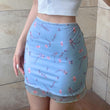 Women Summer Mesh Double Layer Mini Skirt