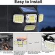 Solar Light Outdoor Motion Sensor Flood Light LED Wall Waterproof Adjustable Heads