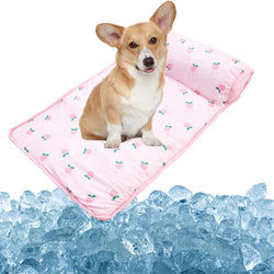 Summer Dog Self Cooling Pad Sleep Cushion Bed with Pillow