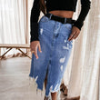 Women's A-Line Sexy Casual Irregular Denim Skirt