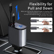 Retractable 60W Car Phone Fast Charger with 2 USB Ports