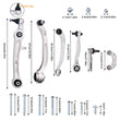 FRONT SUSPENSION WISHBONES TRACK CONTROL ARM ARMS KIT FOR AUDI A6 (C6)