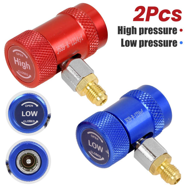 2PCS R1234yf Quick Connector Adapter Coupler Auto A/C Manifold Gauge Set