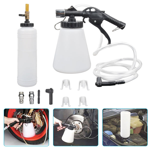 Car Brake Clutch Fluid Bleeder Pressure Bleeding Tool Kit Vacuum Pump Bottle
