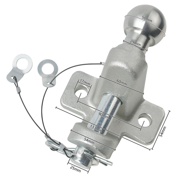 50mm Ball & Pin Towball Tow Hitch Jaw Eye Towing Trailer 3500kg
