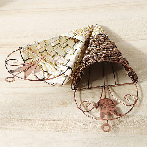 2pcs Hanging Flower Basket Pot Garden Rattan Wall Decor