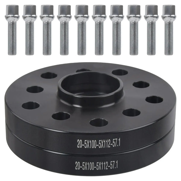 Hubcentric Wheel Spacers Bolts Kit 5x100 5x112 57.1 20mm For VW Audi