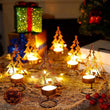 Set of 6 Tea Light Candle Holders Christmas Decoration
