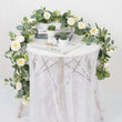 Plastic Flower Garland with White Roses