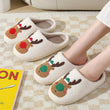 Women Deer Christmas Winter Fleece Slippers