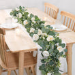 Plastic Flower Garland with White Roses