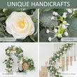 Plastic Flower Garland with White Roses