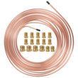 25ft Copper Nickel Brake Pipe Hose Line Tube Roll 3/16'' Fittings Tubing Kit