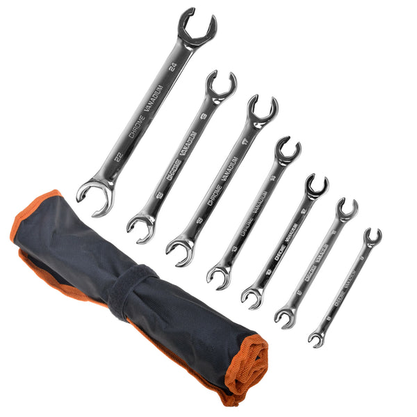 Flare Nut Spanner Set 7pc Brake Pipe Gas Fuel Spanner Flare Wrench