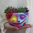 Colorful Face Pattern Resin Flowerpot