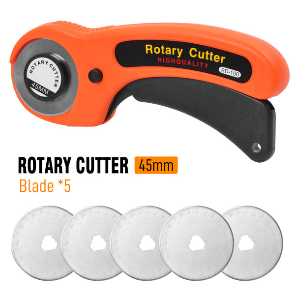45mm Round Wheel Rotary Cutter Quilting Sewing Roller Fabric Cutting W/Blade