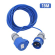 32A BLUE 240v Hook Up Marina Generator Extension Cable 5m -15m