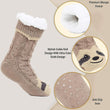 Women Sloth Pattern Non-Slip Sherpa  Floor Socks