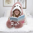 Women Winter Hooded Wearable Cartoon Hoodie Blanket