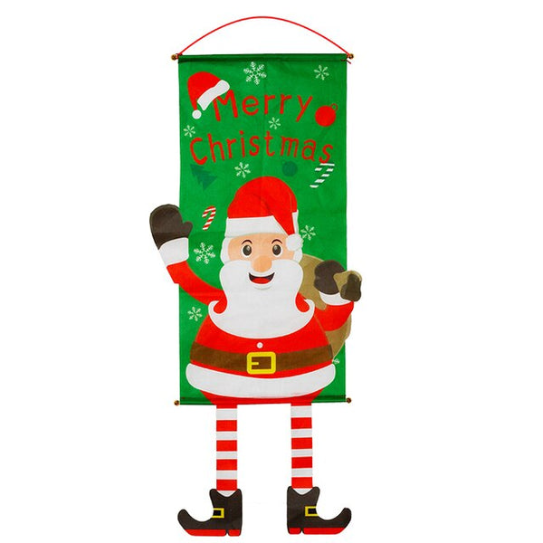 Christmas Door Sign Decorative House Flag Christmas Door Window Banner