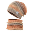 2pcs Knitted Gradient Beanie Hat Scarf Set