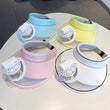 Summer Wide Brim Adjustable Hat with Mini Fan