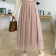 Women Sparkling Star Swing Sequin Tulle Long Skirt