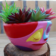 Colorful Face Pattern Resin Flowerpot