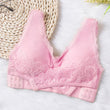 Side Buckle Lace Sports Bras Wireless Push Up Seamless Bra