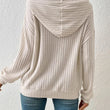 Women Solid Color Hoodie Pullover with Pocket
