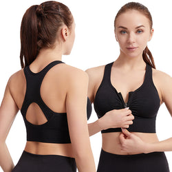 Seamless Wirefree Front Zip Yoga Bra
