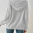 Women Solid Color Hoodie Pullover with Pocket
