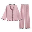 Womens  Pajamas Two Piece Suit Long Sleeve Top Pants Pajama Set