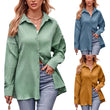 Women Long Sleeve Solid Color Loose  Blouse