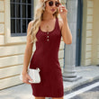 Women's Sleeveless Solid Color Dress