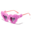 Heart Frame Party Glasses Women Fluffy Cat Eye Sun Glasses