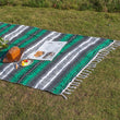 Mexican Serape Blanket with Tassel Bright Colorful Stripe Rainbow Throw Blanket Camping Blanket