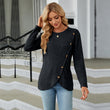 Women Knitted Solid Color Shirt