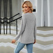 Women Knitted Solid Color Shirt