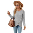 Women Knitted Solid Color Shirt