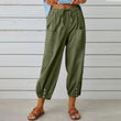 Women Elastic High Waist Loose Casual Pants with Pockets