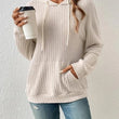 Women Solid Color Hoodie Pullover with Pocket