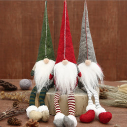 Christmas Santa Claus Tomte Long Leg Gnome Plush Decor