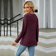 Women Knitted Solid Color Shirt