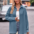 Women Long Sleeve Solid Color Loose  Blouse