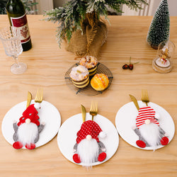 6pcs Christmas Gnome Knife Fork Holder Cutlery Cover Organizer
