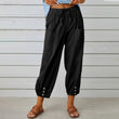 Women Elastic High Waist Loose Casual Pants with Pockets